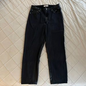 Mixed Fabric Curve Love Ultra High Rise Ankle Straight Jean. Size 31/12r